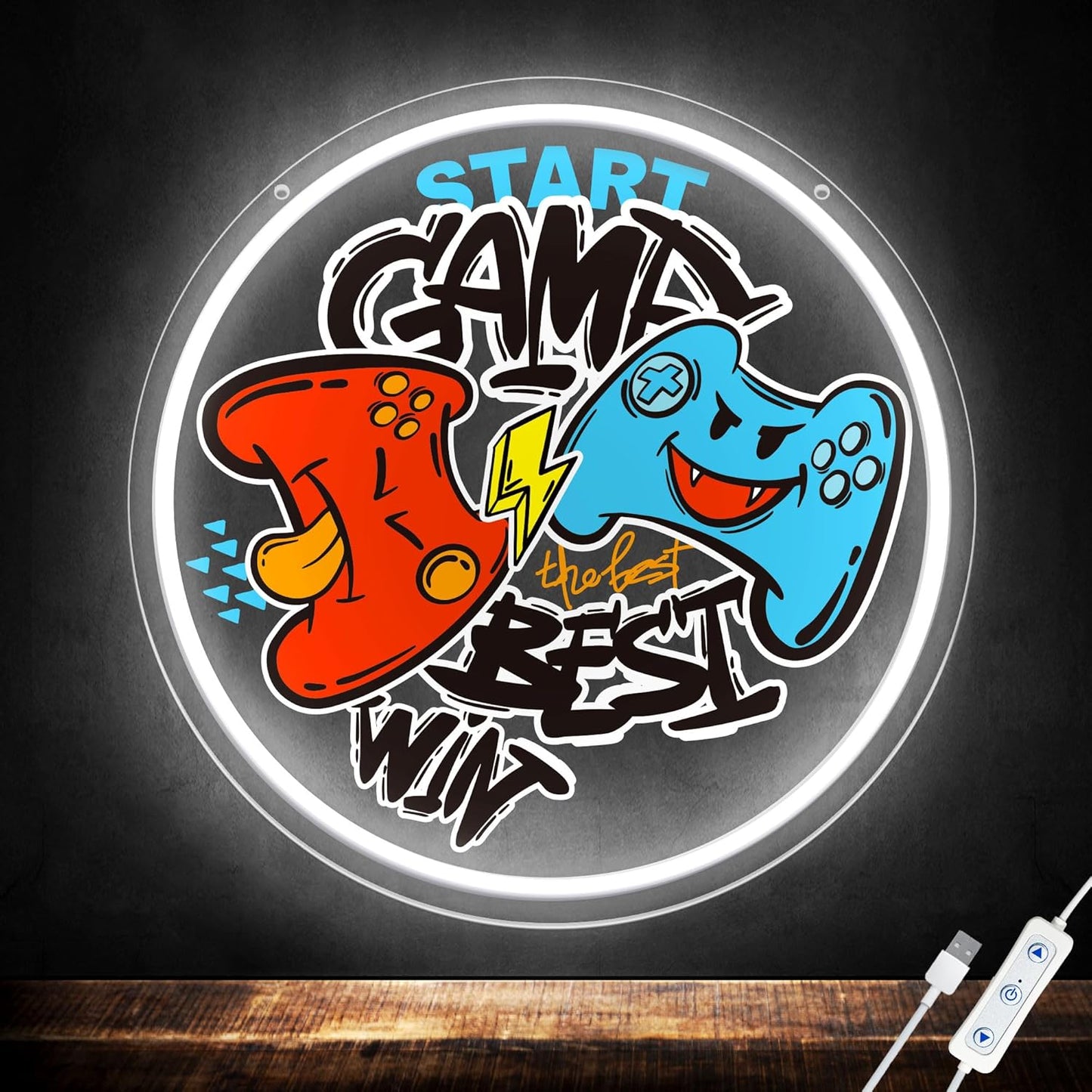 🎮 Gamer Neon Sign – LED Wall Light for Game Rooms, Boys’ Rooms, Man Caves & Battlestations | USB-Powered Gamepad Light with Adjustable Brightness – Epic Gamer Decor & Gift for Gamers