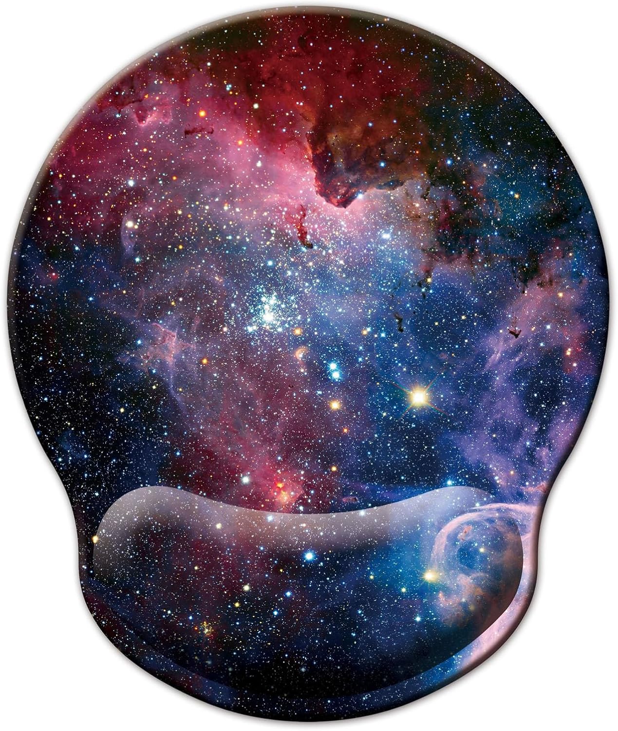 Mouse Pad with Wrist Support, Ergonomic Mouse Pad with Memory Foam Wrist Rest Cushion, Non-Slip Rubber Base Gaming Mice Pad for Home Office Computer Laptop, Flower Black