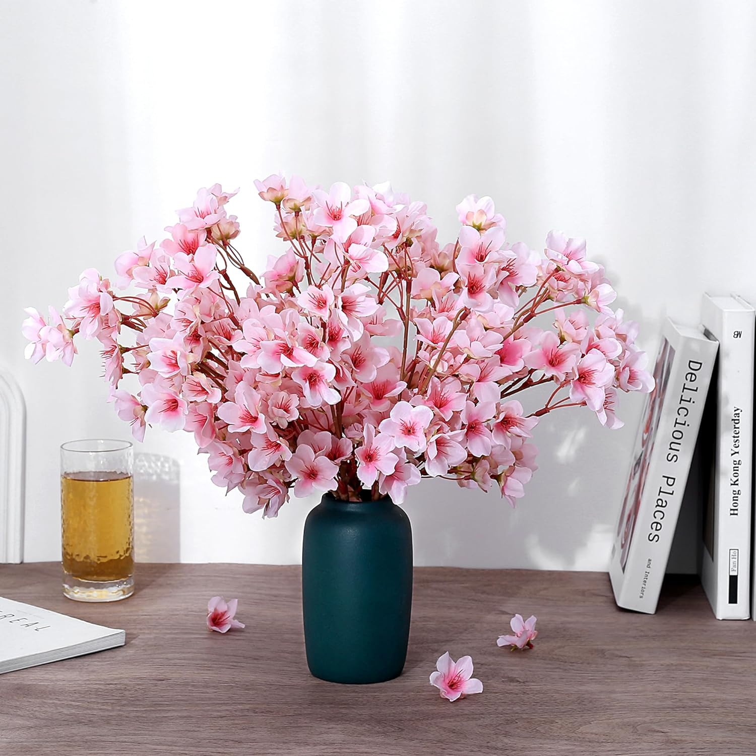 ๐ธ6PCS Artificial Cherry Blossom Branches โ 16" Silk Sakura Flowers for Gaming Setups, Offices & Home Decor | Elegant Japanese-Inspired Spring Decoration โ Geek Findings