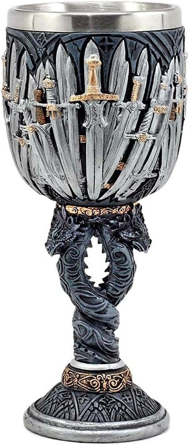Iron Throne Chalice Goblet – Medieval Swords Cup with Wine Drip Ring | Game of Thrones, D&D, Fantasy Decor & Gift for Geeks