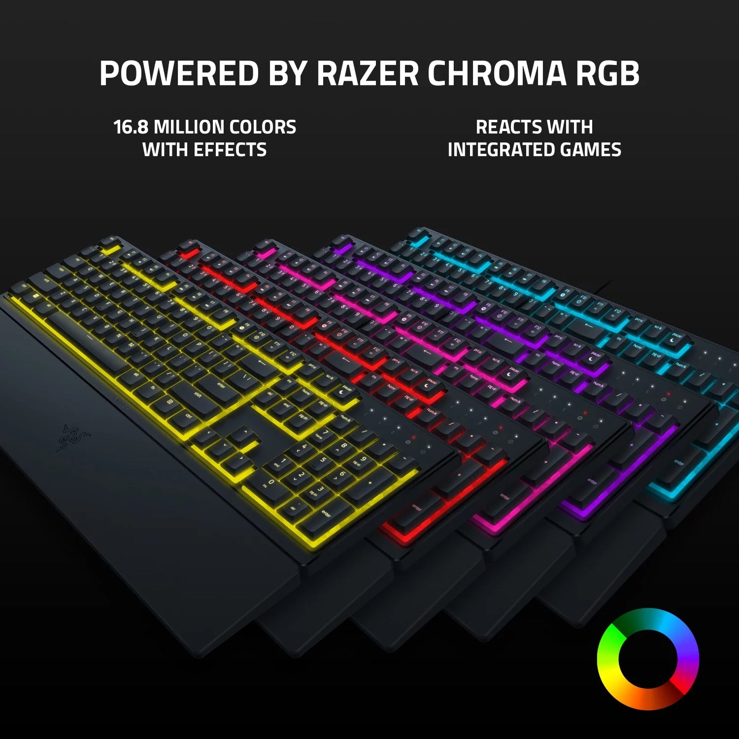 Razer Ornata V3 X Wired Gaming Keyboard โ Slim, Silent, RGB-Backlit with Wrist Rest & Spill-Resistant Design