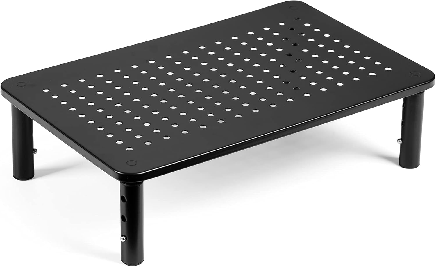 🖥️ Adjustable Metal Monitor Riser Stand – Ergonomic Mesh Platform with 3 Height Settings | Sturdy Computer Stand for Flat Screen Monitors, Laptops, Printers & iMac