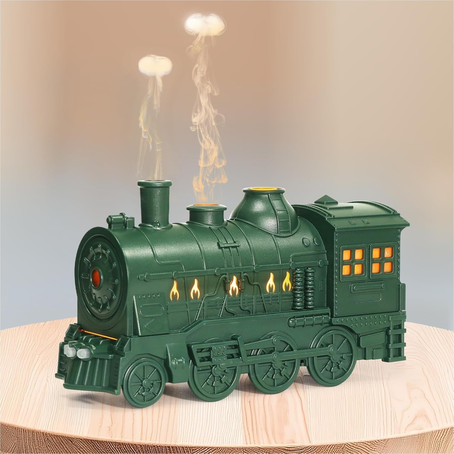 Train Diffuser 300Ml, Aromatherapy Diffuser Cool Mist Ultrasonic Aroma Train Diffuser with Remote Control 2 Light 2 Mist Mode Auto Shut-Off for Bedroom Office Hotel(Black)
