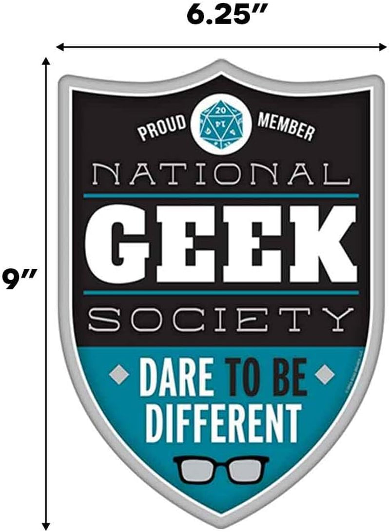 National Geek Society Embossed Metal Sign – Fun Geeky Wall Decor for Game Rooms, Offices & Workshops | Great Gift for Nerds & Tech Enthusiasts