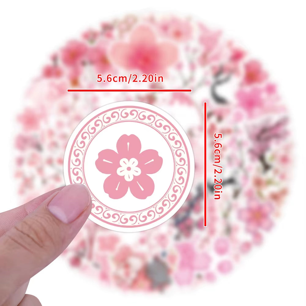 🌸50PCS Cherry Blossom Aesthetic Stickers – Waterproof Decals for Laptops, Phones, Notebooks, Gaming Stations & Offices | Geek Findings Cherry Blossom Collection