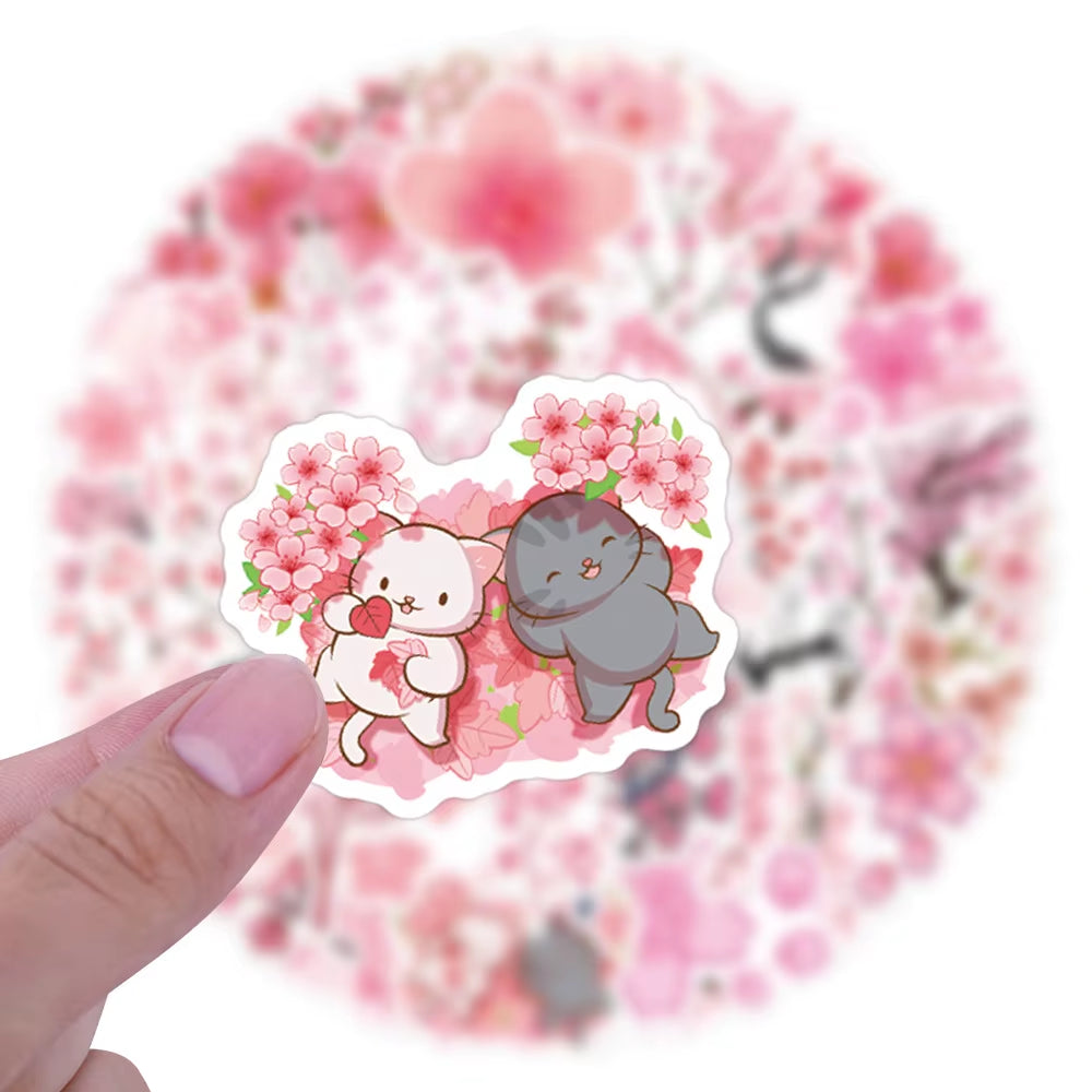 🌸50PCS Cherry Blossom Aesthetic Stickers – Waterproof Decals for Laptops, Phones, Notebooks, Gaming Stations & Offices | Geek Findings Cherry Blossom Collection