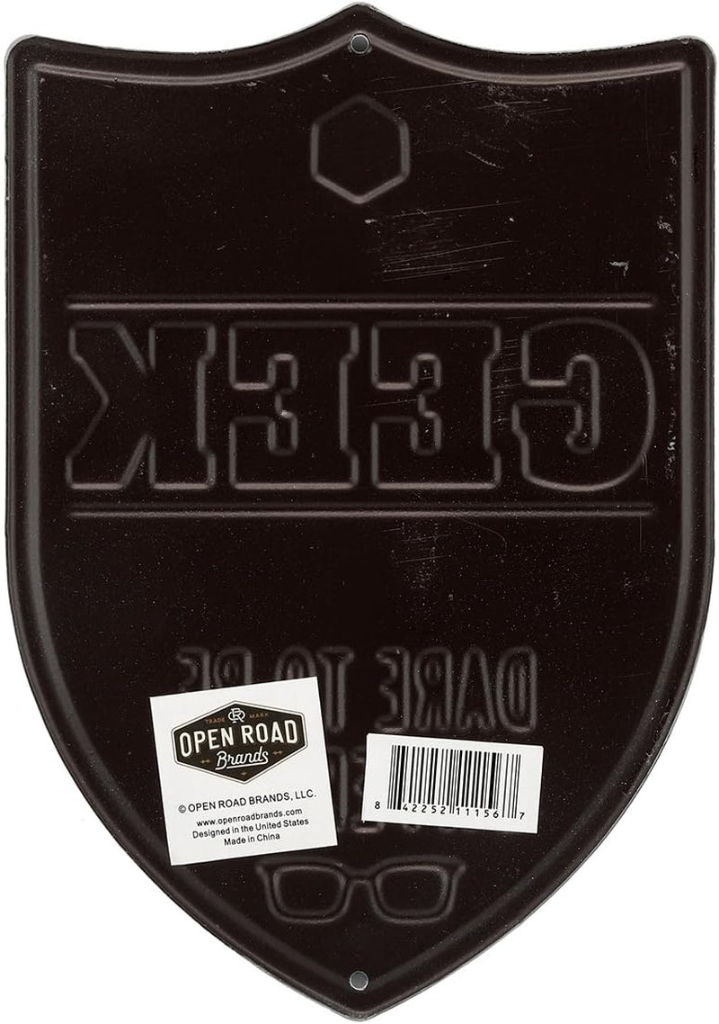 National Geek Society Embossed Metal Sign – Fun Geeky Wall Decor for Game Rooms, Offices & Workshops | Great Gift for Nerds & Tech Enthusiasts