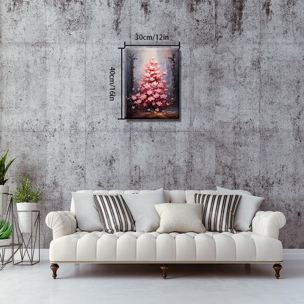 ๐ธ๐จ Spring Cherry Blossom Abstract Floral Canvas Wall Art โ Pink Plant Painting for Living Room, Office & Game Stations | 12"x16" | Ready to Hang | Geek Findings Cherry Blossom Collection