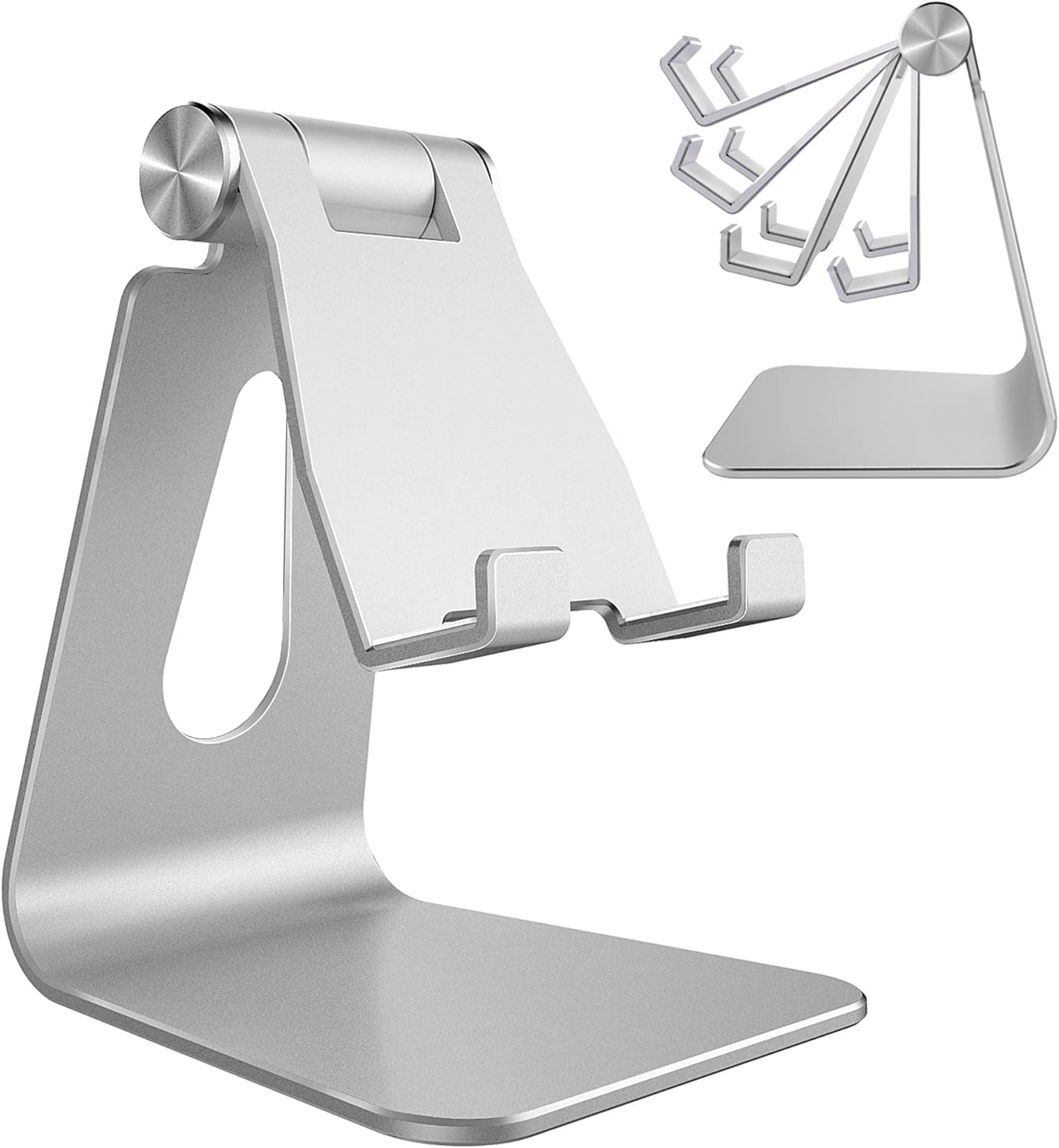 🌸📱Adjustable Aluminum Cell Phone Stand - 270° Multi-Angle Desktop Dock Holder | Compatible with iPhone 16, 15, 14, 13, 12, 11, Plus & More - Rose Gold