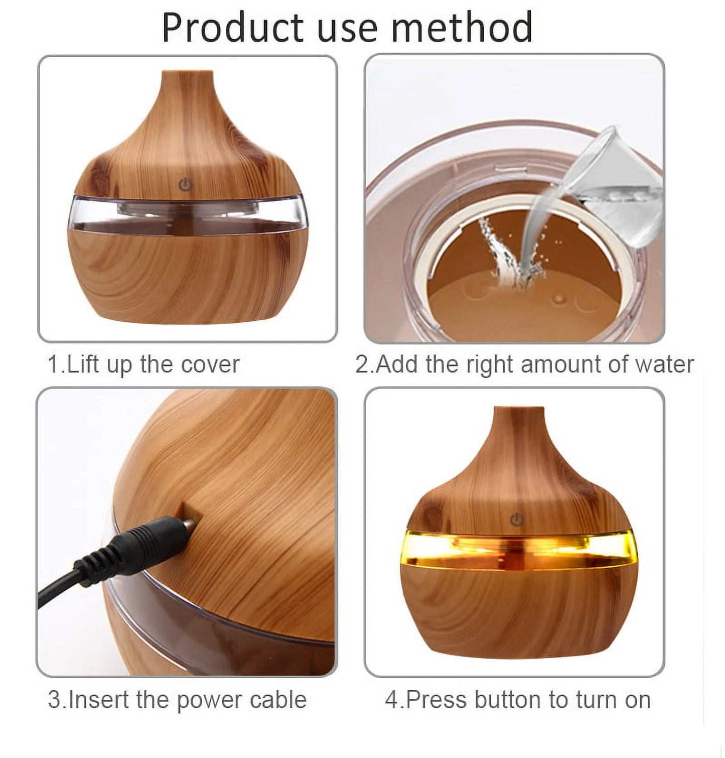🌿 300ML Cool Mist Essential Oil Diffuser & Humidifier – Ultrasonic Aroma Air Freshener with Auto Shut-Off, 7 LED Colors & Timer