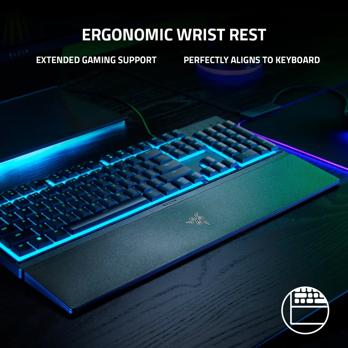 Razer Ornata V3 X Wired Gaming Keyboard โ Slim, Silent, RGB-Backlit with Wrist Rest & Spill-Resistant Design