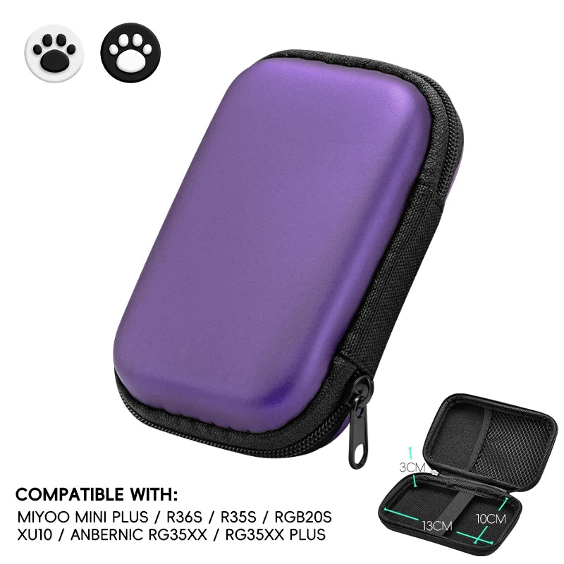 R36S & Retro Console Carrying Case – Shockproof EVA Protective Bag for R35S, RG35XX, Miyoo Mini+, and More | Waterproof Travel Cover with Hand Strap