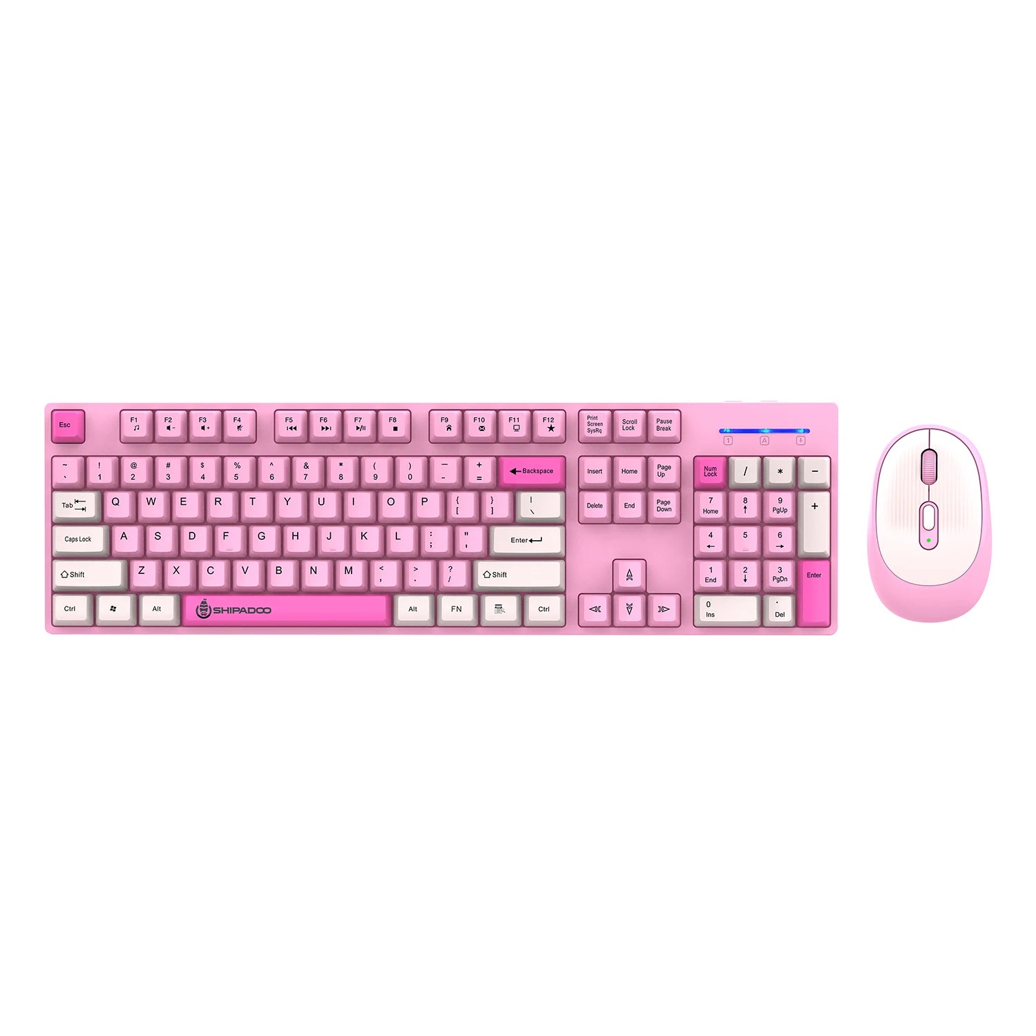 🌸Cherry Blossom Edition Wireless Gaming Keyboard & Mouse Set – Stylish 2.4G Combo with Numpad | For Game Stations & Office Desks | Geek Findings Exclusive