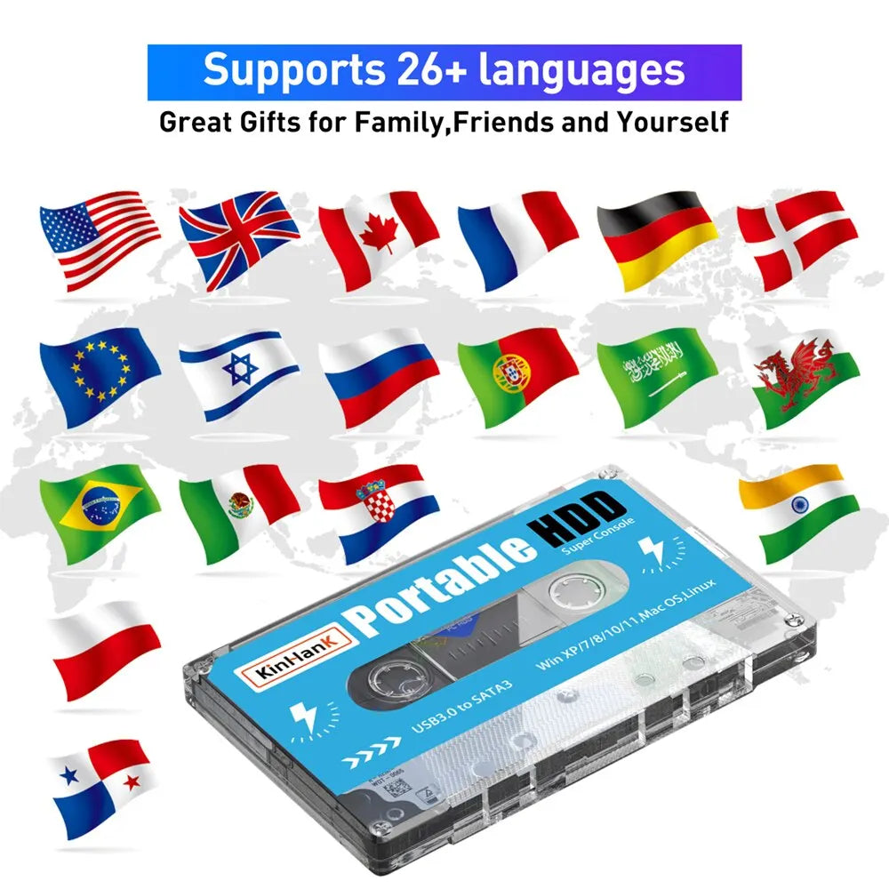 KINHANK Super Console 500G Gaming HDD 100000 Video Games 70 Emulators for DC/MAME/SS/NAOMI/PS2/PS1 Plug and Play Batocera OS
