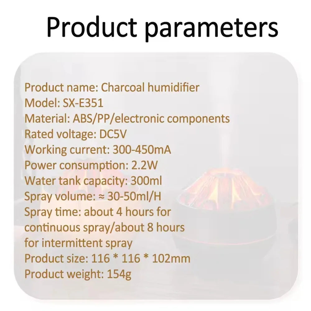 š„Charcoal Flame Essential Oil Diffuser ā 300ml Ultrasonic Humidifier with Simulated Fire, Night Light & Dual Mist Modes | Aromatherapy for Game Rooms, Offices & Bedrooms ā Geek Findings