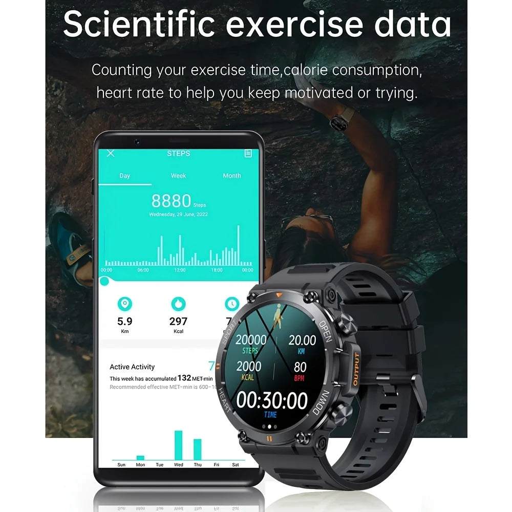 ⌚ K56Pro Smartwatch for Men – Bluetooth Calling, Heart Rate, Blood Oxygen & Sleep Monitor, 1.39" HD Display, 400mAh Long Battery Life