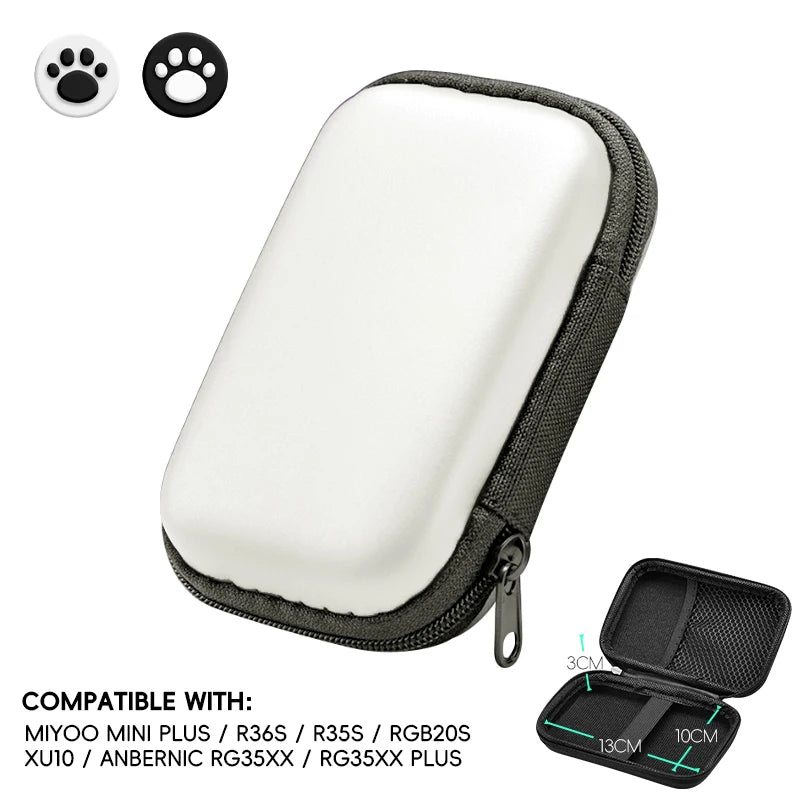 R36S & Retro Console Carrying Case – Shockproof EVA Protective Bag for R35S, RG35XX, Miyoo Mini+, and More | Waterproof Travel Cover with Hand Strap