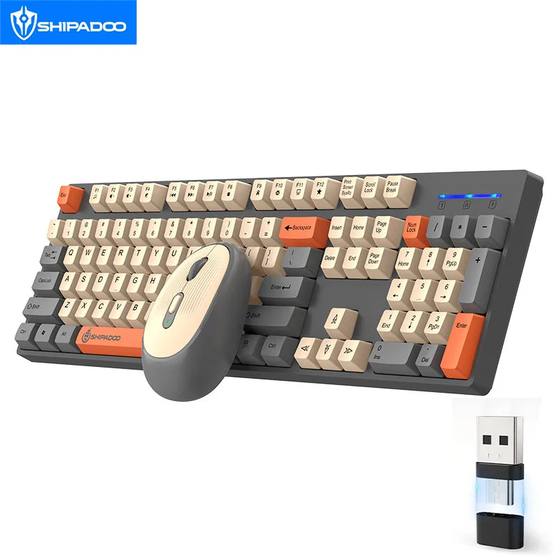 🌸Cherry Blossom Edition Wireless Gaming Keyboard & Mouse Set – Stylish 2.4G Combo with Numpad | For Game Stations & Office Desks | Geek Findings Exclusive