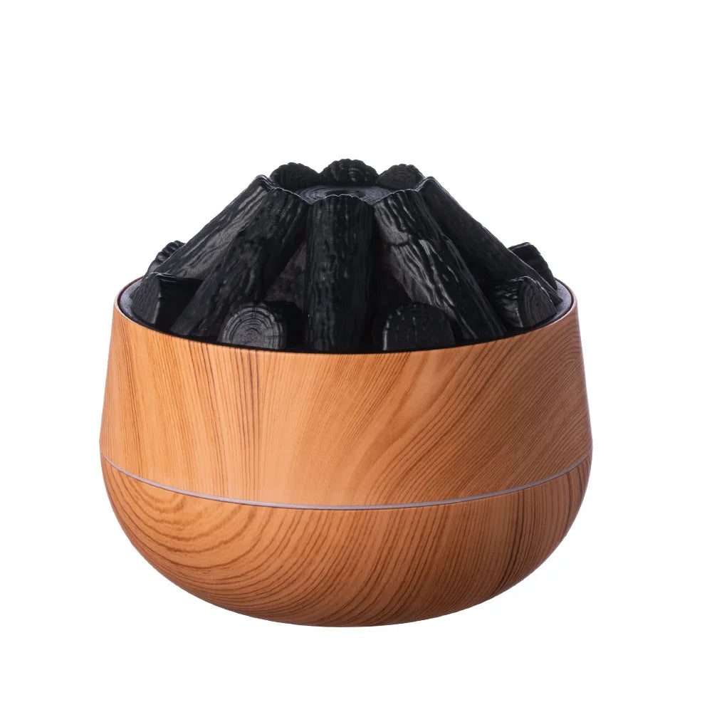 🔥Charcoal Flame Essential Oil Diffuser – 300ml Ultrasonic Humidifier with Simulated Fire, Night Light & Dual Mist Modes | Aromatherapy for Game Rooms, Offices & Bedrooms – Geek Findings