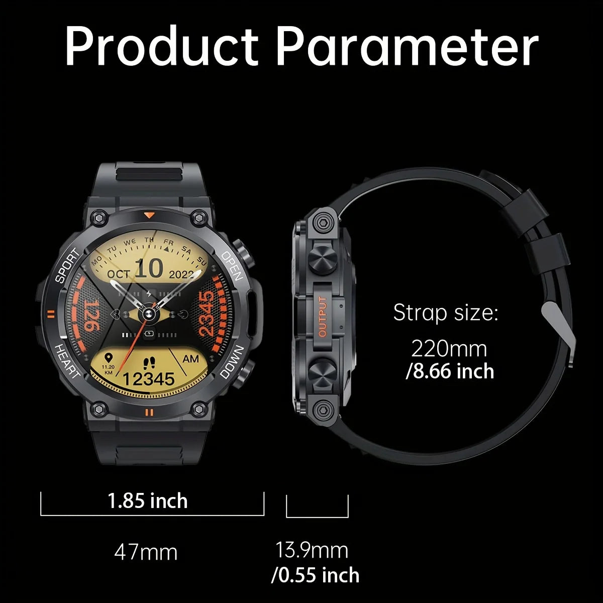 ⌚ K56Pro Smartwatch for Men – Bluetooth Calling, Heart Rate, Blood Oxygen & Sleep Monitor, 1.39" HD Display, 400mAh Long Battery Life