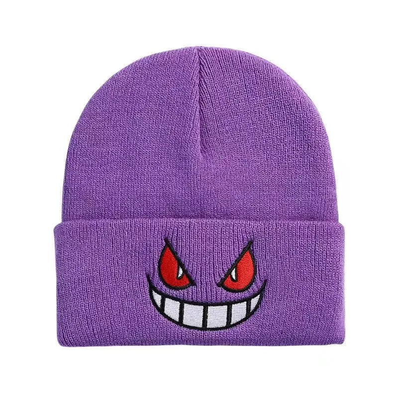 Gengar Embroidered Knit Beanie – Cozy Anime-Inspired Winter Hat for Gamers & Geeks