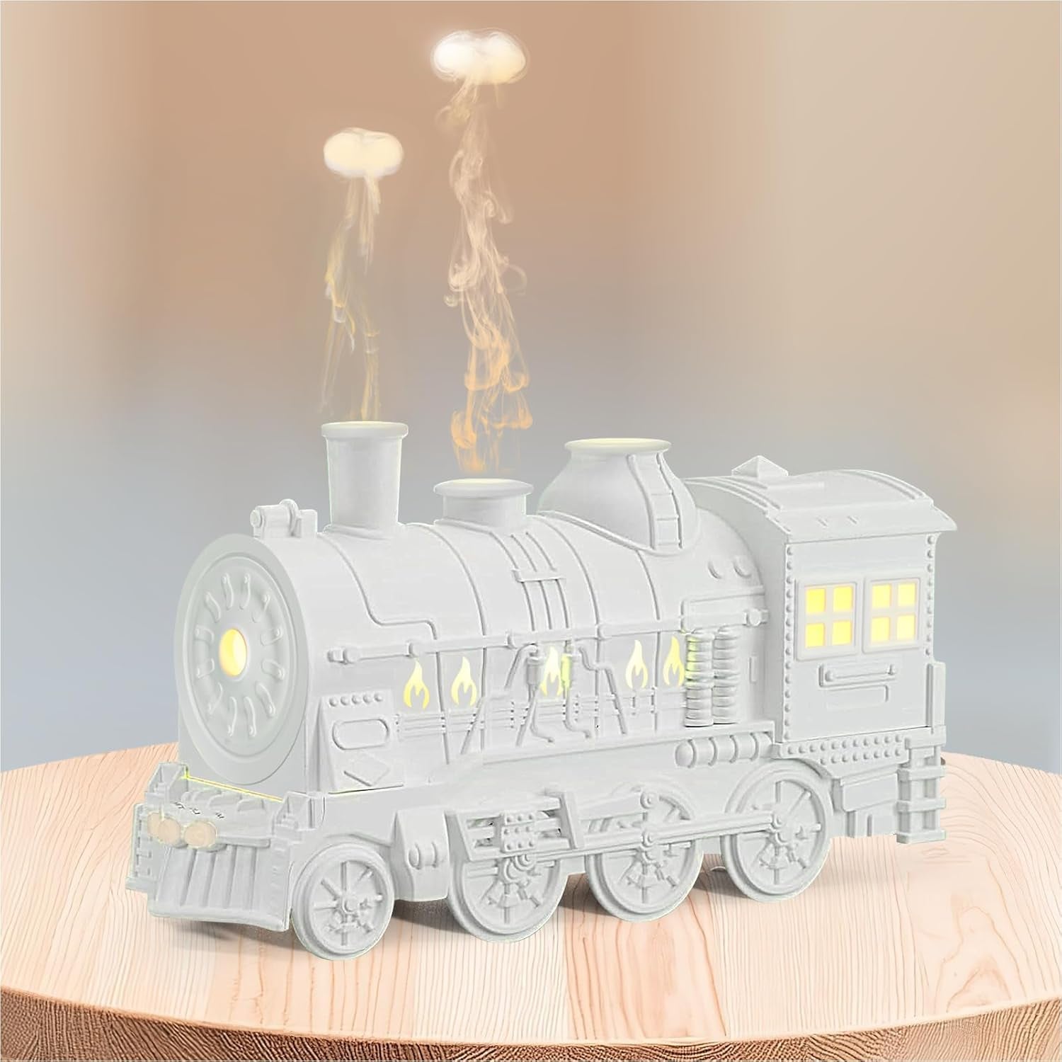 Train Diffuser 300Ml, Aromatherapy Diffuser Cool Mist Ultrasonic Aroma Train Diffuser with Remote Control 2 Light 2 Mist Mode Auto Shut-Off for Bedroom Office Hotel(Black)