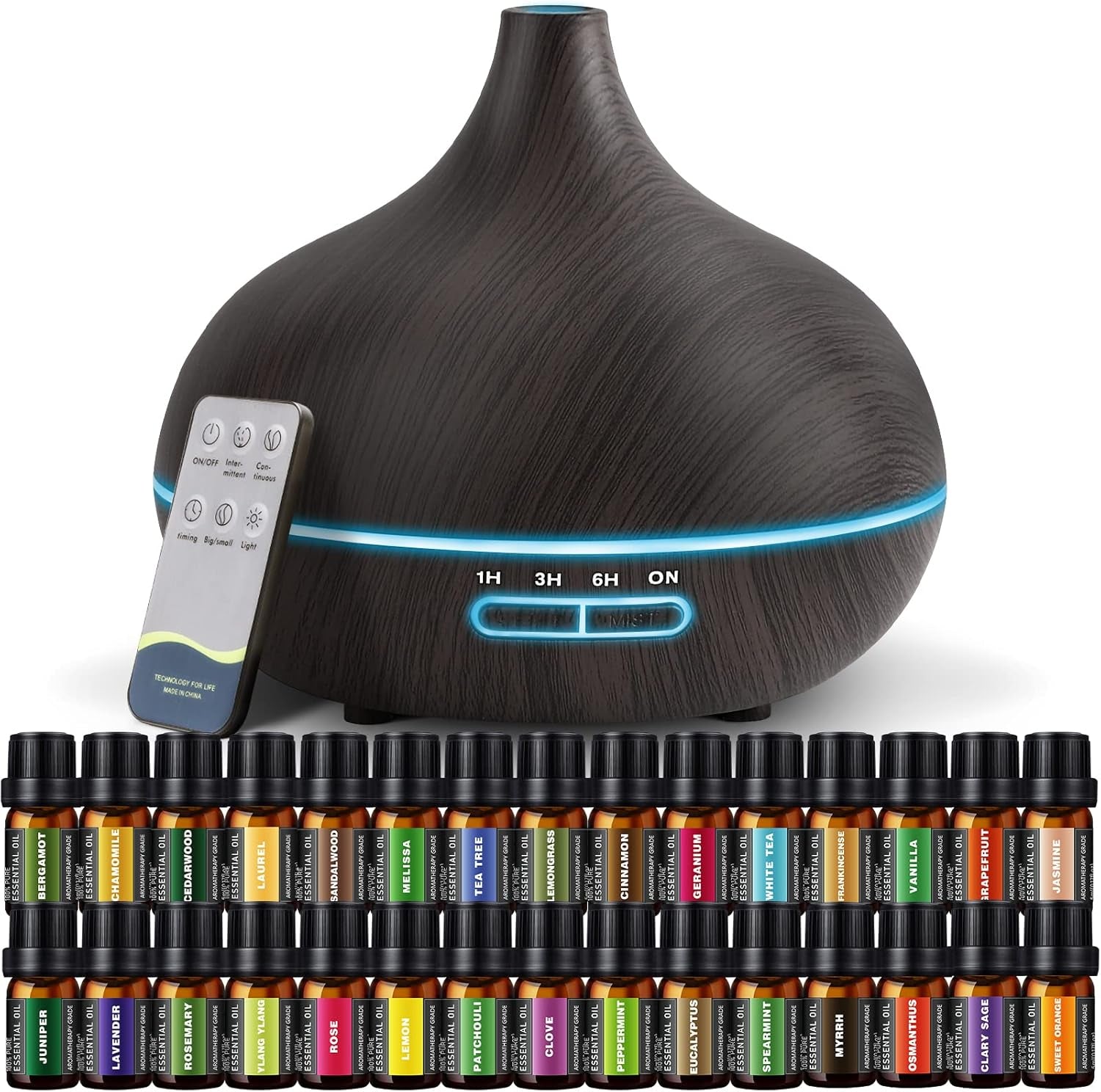 🕹️ 550ML Ultrasonic Essential Oil Diffuser with Remote – Cool Mist Aromatherapy Humidifier for Home, Game Room, Office & More | 7 LED Colors, Timer, Auto Shut-Off