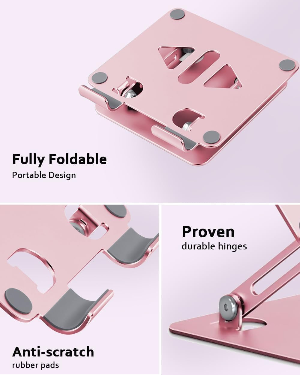 🌸Adjustable Aluminum Tablet Stand - Foldable Desk Holder for iPad Pro, Samsung Galaxy Tab, Kindle & More | 4-12" Tablets | Rose Gold – Cherry Blossom Collection