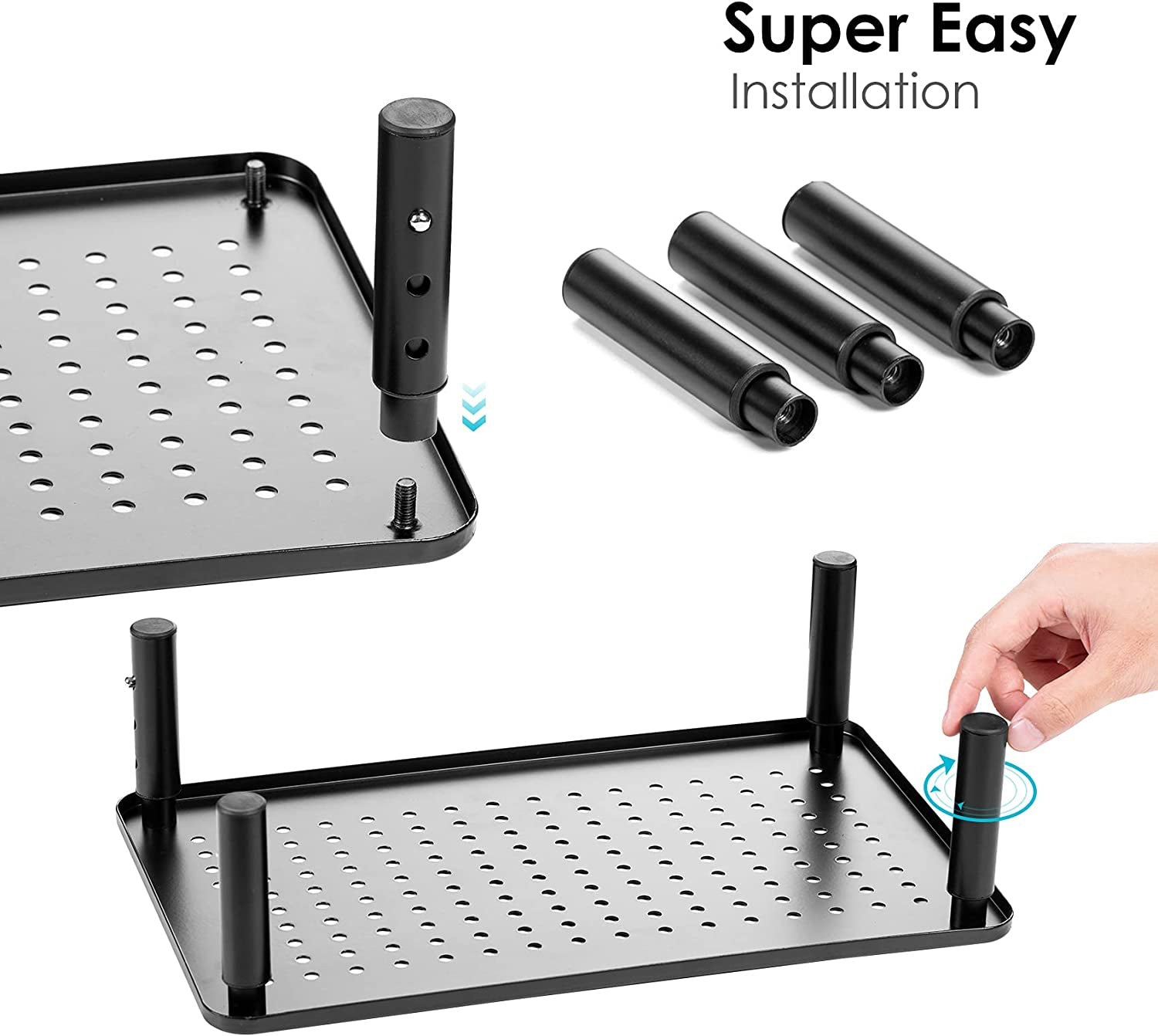 🖥️ Adjustable Metal Monitor Riser Stand – Ergonomic Mesh Platform with 3 Height Settings | Sturdy Computer Stand for Flat Screen Monitors, Laptops, Printers & iMac