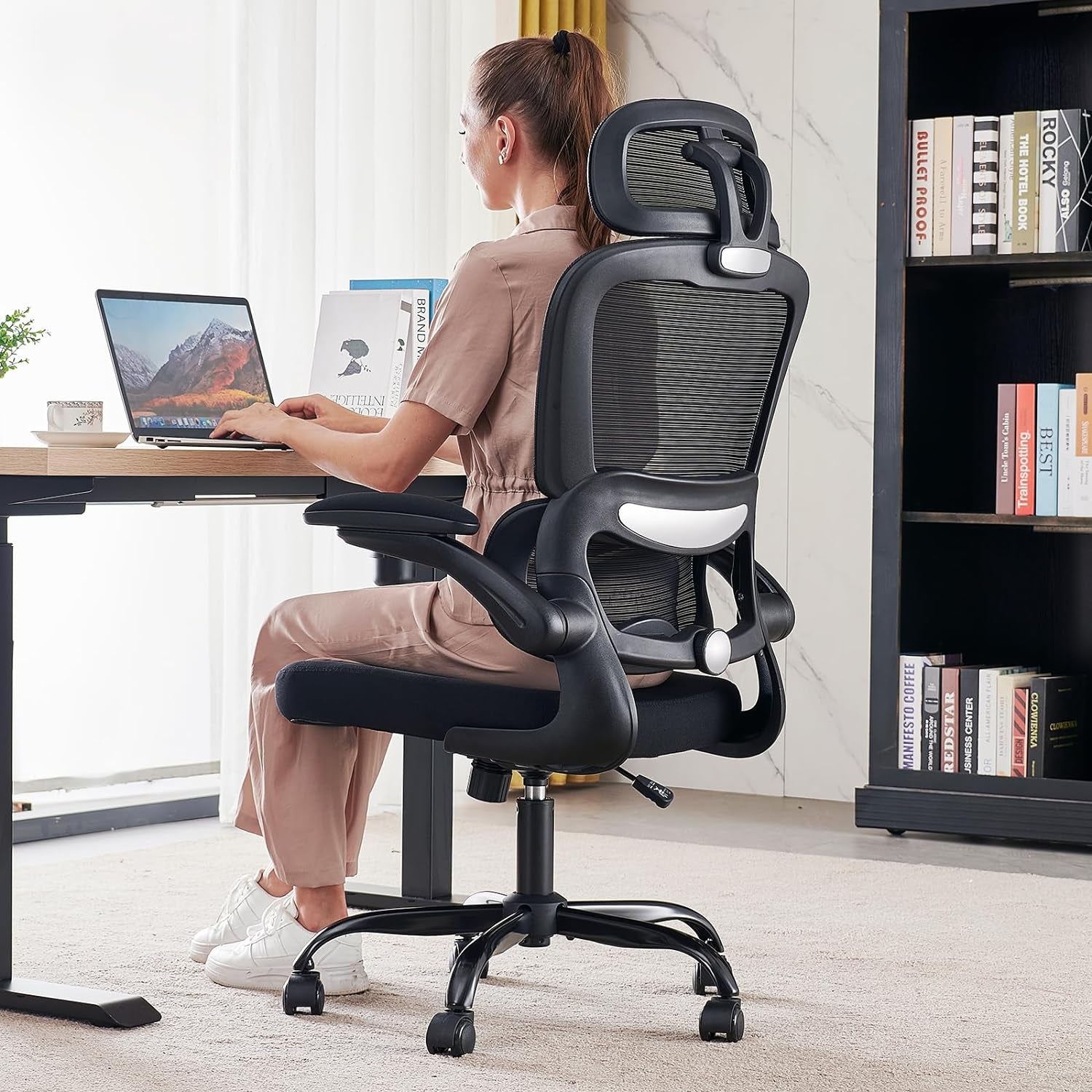 🌸Blossom Comfort: Pink Ergonomic Mesh Office Chair – High-Back Adjustable Desk & Gaming Chair (330 lbs Support) | Cherry Blossom Collection