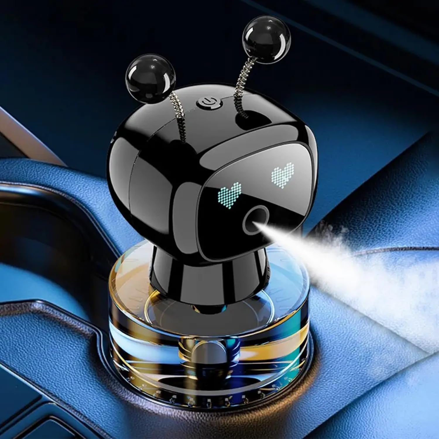 🤖Smart Robot Car Air Freshener – Intelligent Aromatherapy Diffuser with Vibration Sensor | Fine Mist Spray, 4 Modes, Refillable, USB Rechargeable