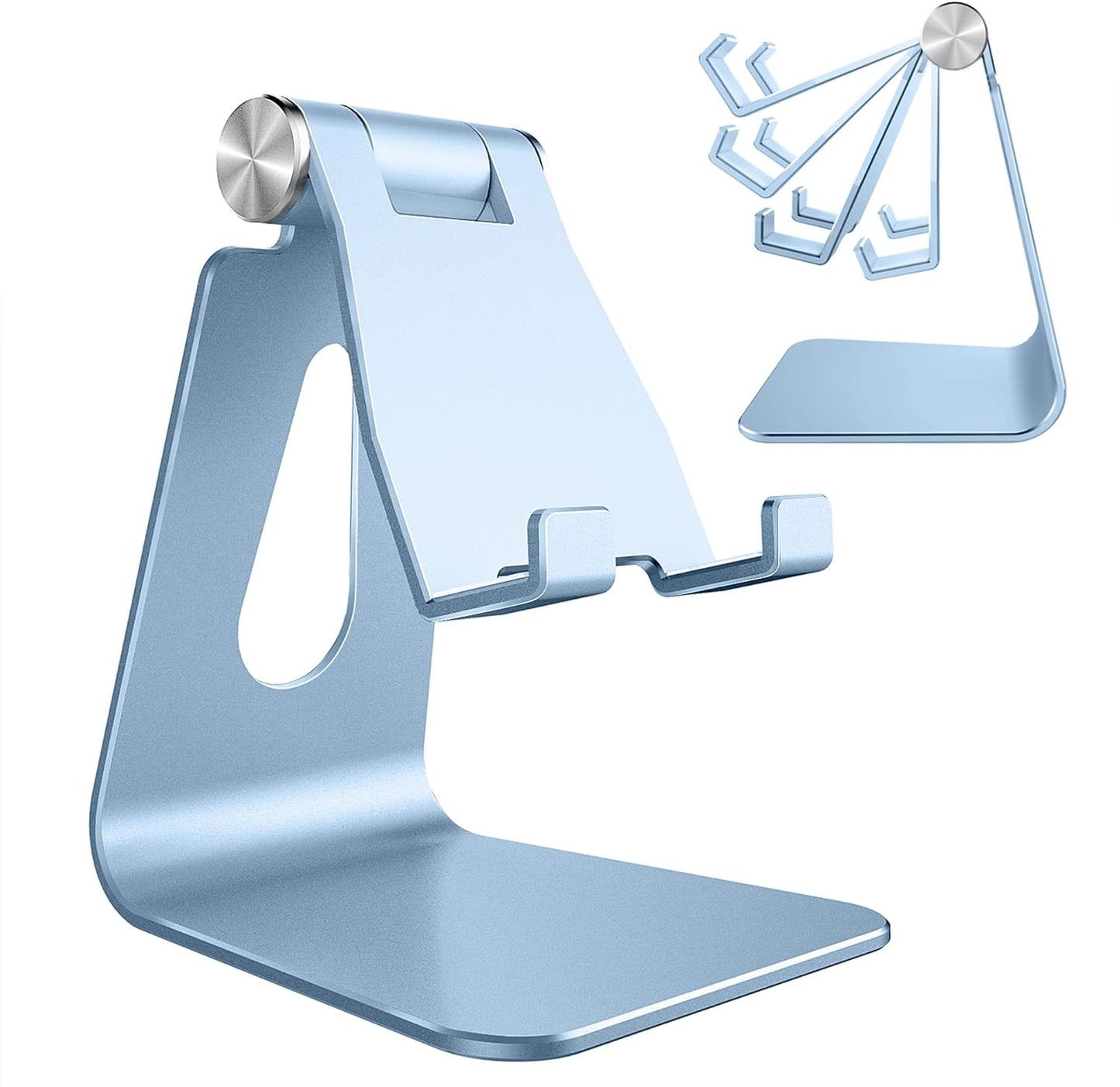 🌸📱Adjustable Aluminum Cell Phone Stand - 270° Multi-Angle Desktop Dock Holder | Compatible with iPhone 16, 15, 14, 13, 12, 11, Plus & More - Rose Gold