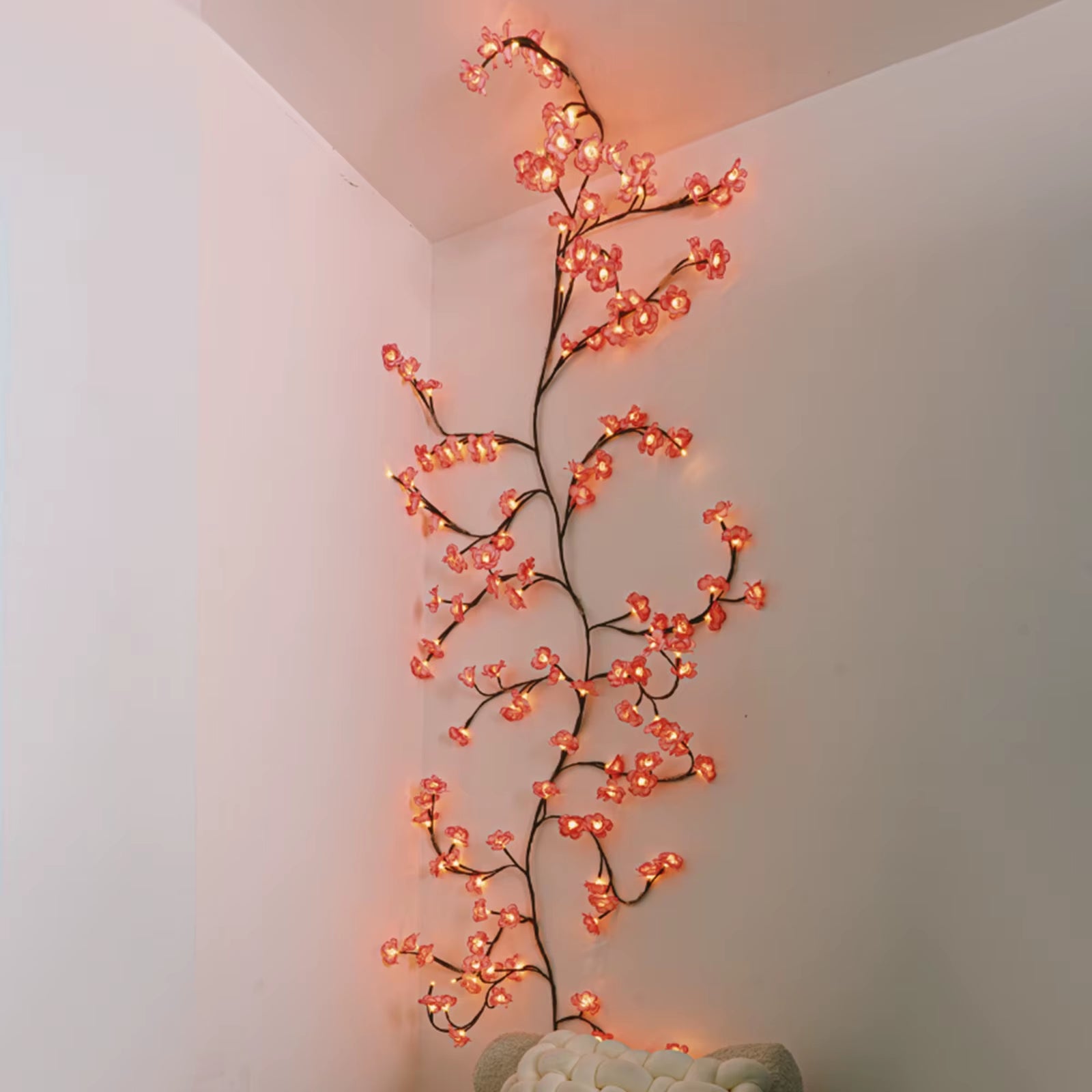 🌸LED Cherry Blossom Branch Light – Remote Control | 8 Modes | DIY Flexible Design – Elegant Desktop & Wall Decor for Gaming Rooms, Offices & Bedrooms