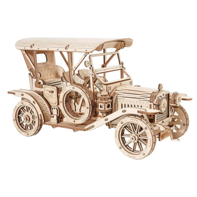 ROKR Vintage Car 3D Wooden Puzzle Kit – Retro Buildable Model for Adults | Antique-Inspired Home & Desk Décor | Geek Findings