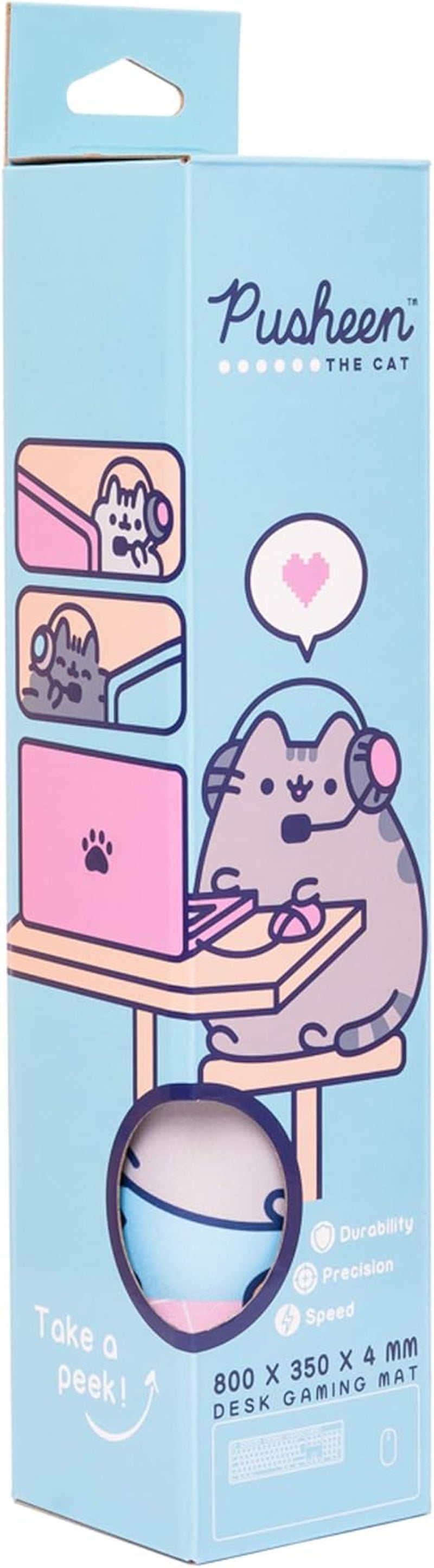 Pusheen Mouse Pad XXL - Desk Pad - 31.5" X 13.78" Non-Slip Rubber Base Mouse Pad, Gaming Mouse Pad, Keyboard Mouse Pad, Kawaii Mouse Pad