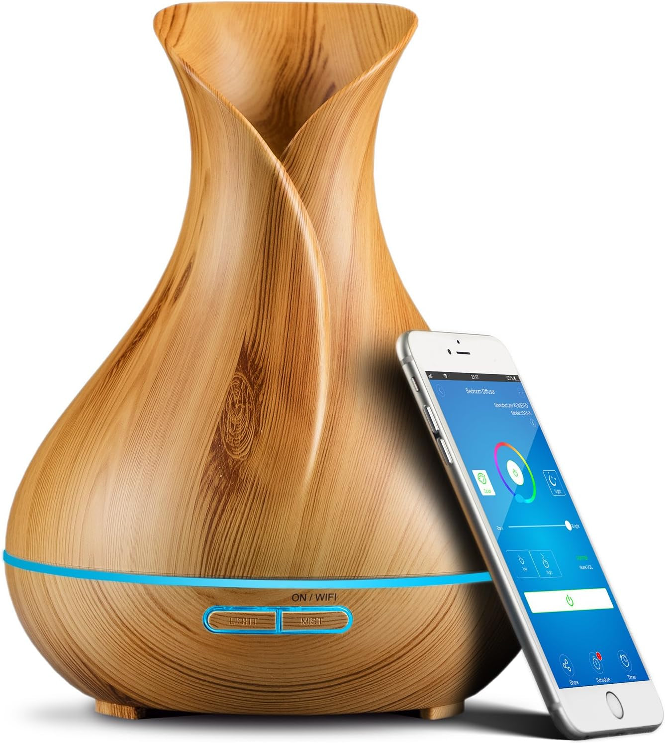 🧠 Smart WiFi Essential Oil Diffuser & Humidifier – 400ML Ultrasonic Cool Mist with Alexa & Google Home, App + Voice Control, LED Timer, Schedule Feature