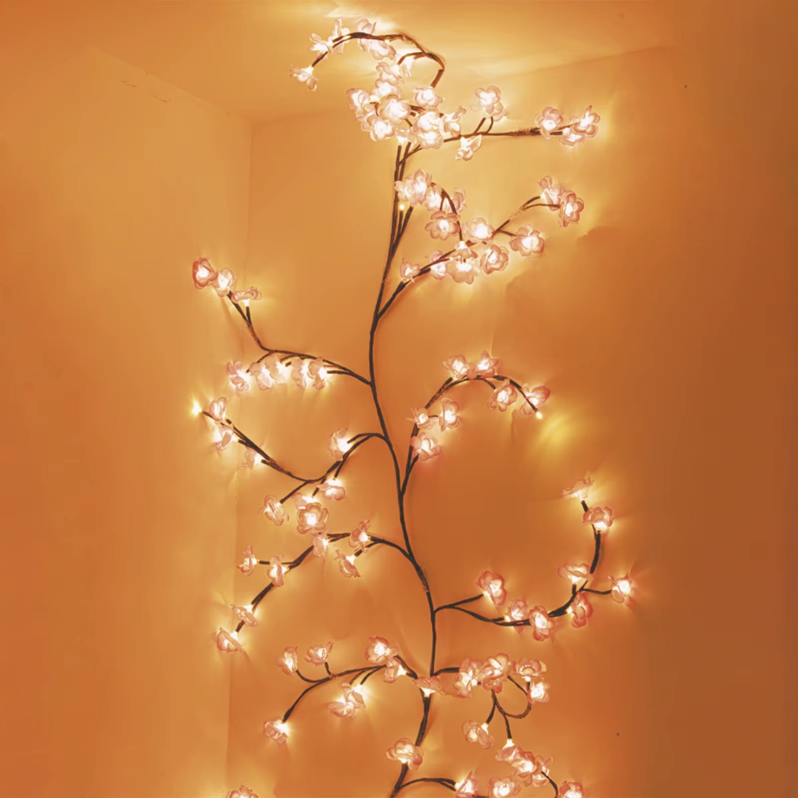 🌸LED Cherry Blossom Branch Light – Remote Control | 8 Modes | DIY Flexible Design – Elegant Desktop & Wall Decor for Gaming Rooms, Offices & Bedrooms