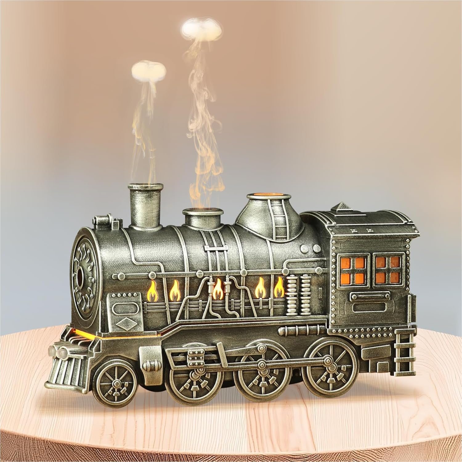 Train Diffuser 300Ml, Aromatherapy Diffuser Cool Mist Ultrasonic Aroma Train Diffuser with Remote Control 2 Light 2 Mist Mode Auto Shut-Off for Bedroom Office Hotel(Black)