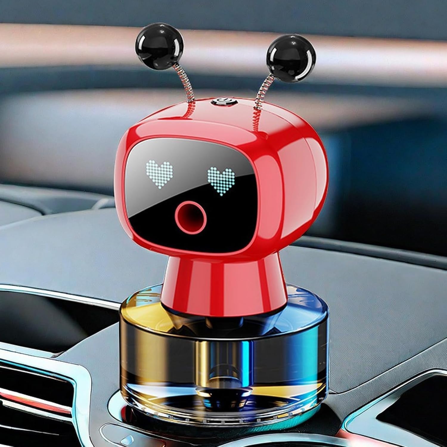 🤖Smart Robot Car Air Freshener – Intelligent Aromatherapy Diffuser with Vibration Sensor | Fine Mist Spray, 4 Modes, Refillable, USB Rechargeable