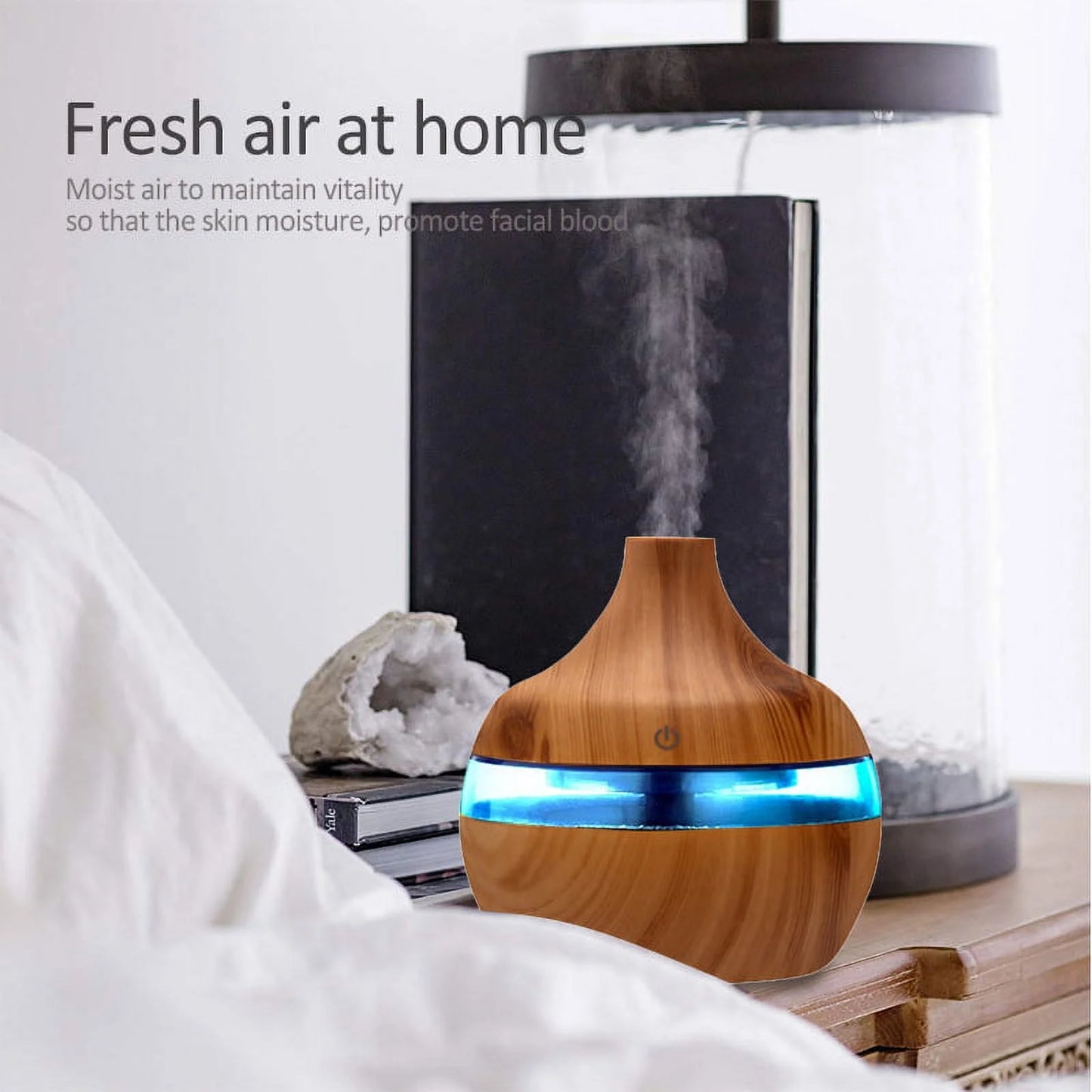 🌿 300ML Cool Mist Essential Oil Diffuser & Humidifier – Ultrasonic Aroma Air Freshener with Auto Shut-Off, 7 LED Colors & Timer