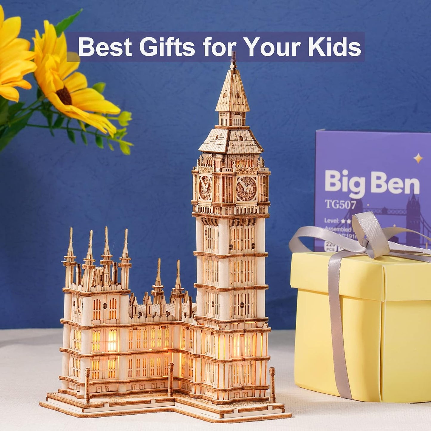 🧩 Big Ben 3D Wooden Puzzle Kit – Iconic London Landmark Model for Adults & Teens (14+)