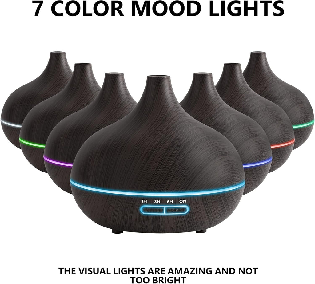 🕹️ 550ML Ultrasonic Essential Oil Diffuser with Remote – Cool Mist Aromatherapy Humidifier for Home, Game Room, Office & More | 7 LED Colors, Timer, Auto Shut-Off