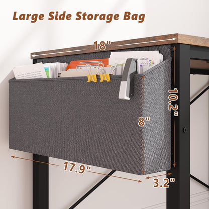 🖥️ PowerCore 48" L-Shaped Gaming Desk – Reversible Rustic Computer Desk with USB & AC Outlets, Storage Shelves & Side Bag | Home Office Setup for Gamers & Creators