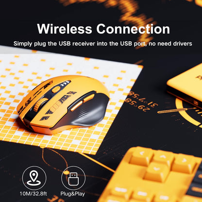 ⚡ Ergonomic Wireless Mouse with Visible Battery Level – 2.4GHz, Rechargeable, 4 DPI Settings 