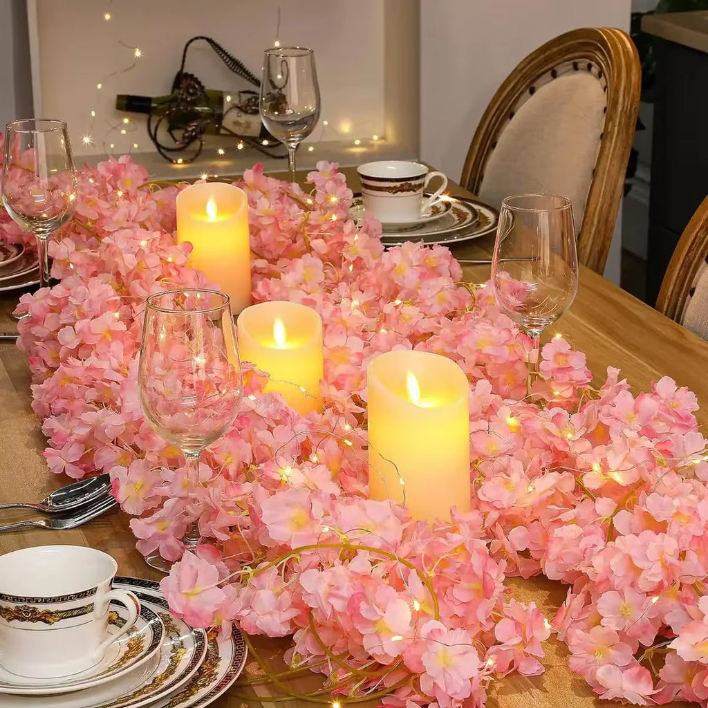 🌸Cherry Blossom Fairy String Lights – 2M 20 LEDs | Cozy, Whimsical Decor for Gaming Stations, Offices & Celebrations