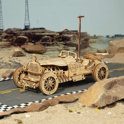 🏎️ ROKR 3D Wooden Grand Prix Car Puzzle | DIY Model Building Kit for Adults & Teens | Educational Brain Teaser, Desk Decor & Gift Idea | Mechanical Model Car Assembly