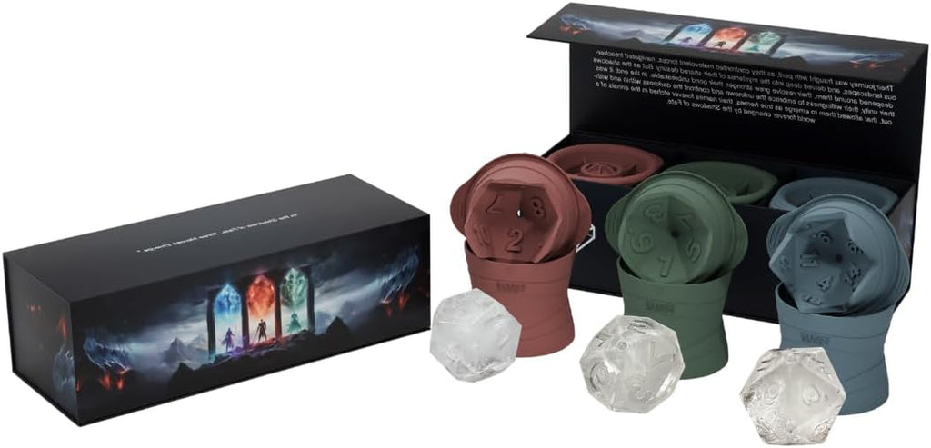 🧊 D20 Dice Ice Cube Mold – Giant Silicone Whiskey Mold for D&D, TTRPG, and Fantasy Fans | Geeky Barware for Game Nights & Gifts