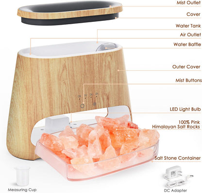 🌋 2-in-1 Himalayan Salt Lamp & Essential Oil Diffuser – 150ML Ultrasonic Cool Mist Humidifier with Flame Effect, Timer & Auto Shut-Off 