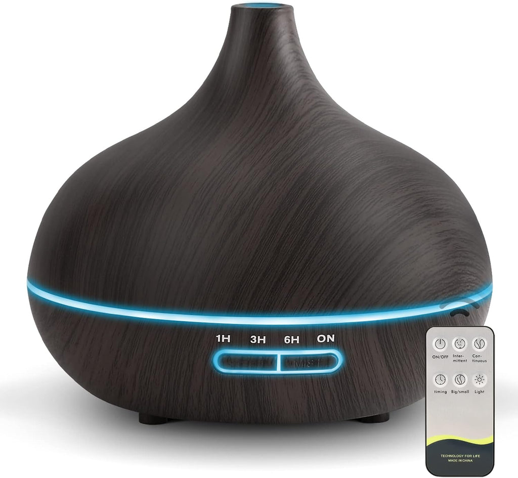 🕹️ 550ML Ultrasonic Essential Oil Diffuser with Remote – Cool Mist Aromatherapy Humidifier for Home, Game Room, Office & More | 7 LED Colors, Timer, Auto Shut-Off