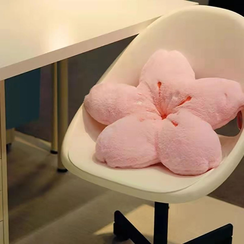🌸Cherry Blossom Plush Throw Pillow – 15.7" Soft Flower Cushion for Sofa, Chair & Office | Kawaii Seating Pad for Gamers & Home Decor Lovers | Pink Sakura Accent – Geek Findings Exclusive